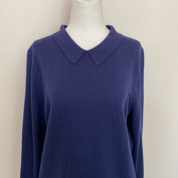 Banana Republic navy blue collared knit sweater - Picture 6 of 11